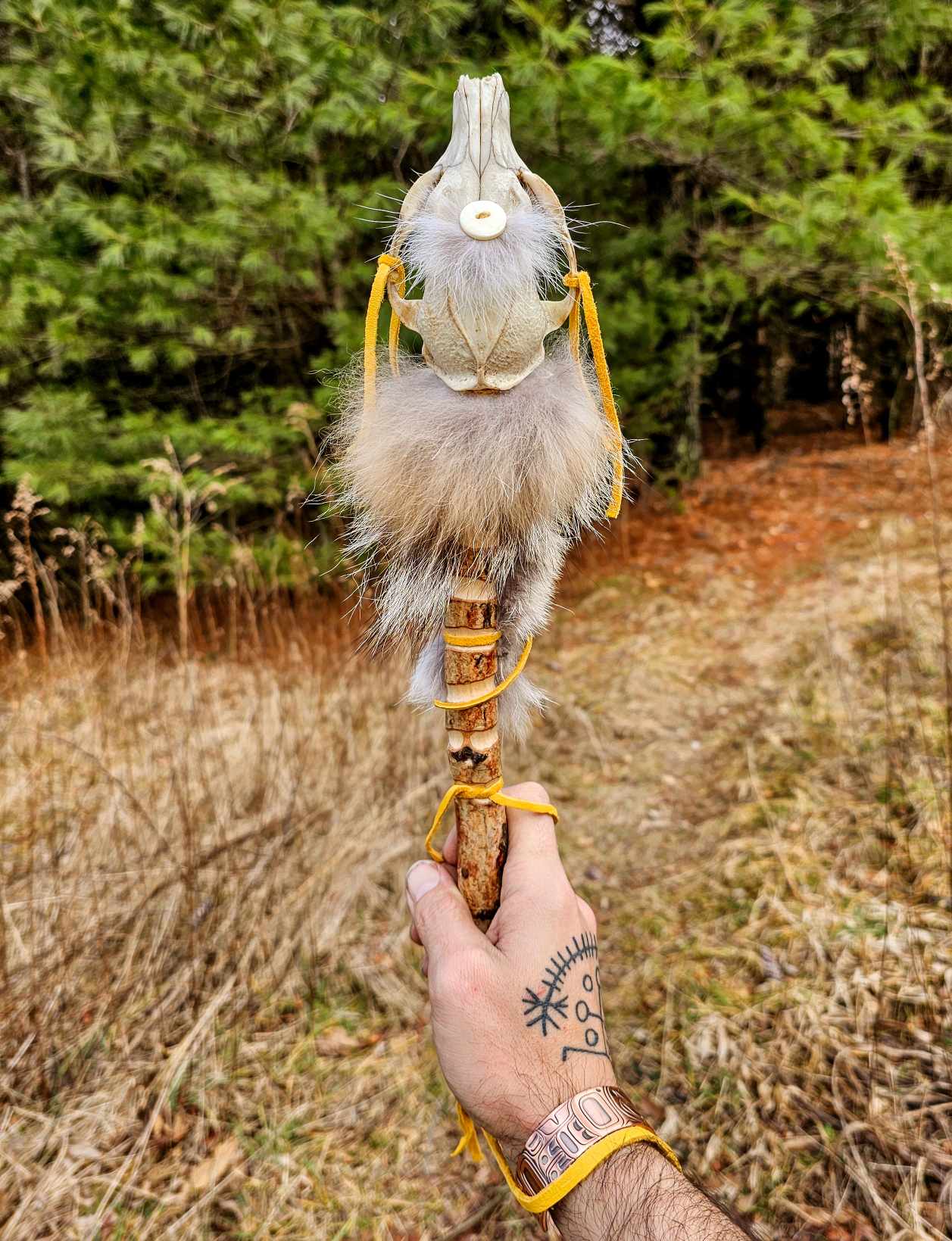 Ritual Fox Skull Meditation Medicine Rattle