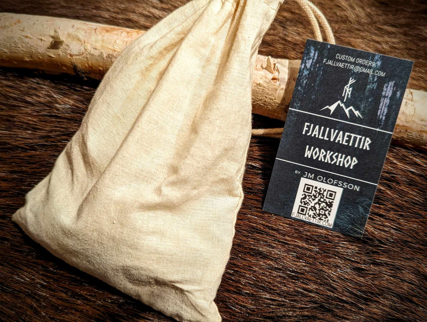 River Birch Elder Futhark Rune Set Hand Cut and Burned
