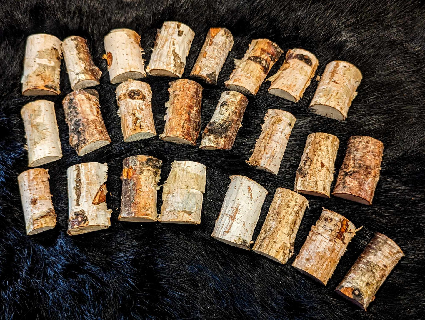 Birch Rune Stick Set Half Moon Wood Elder Futhark Runes