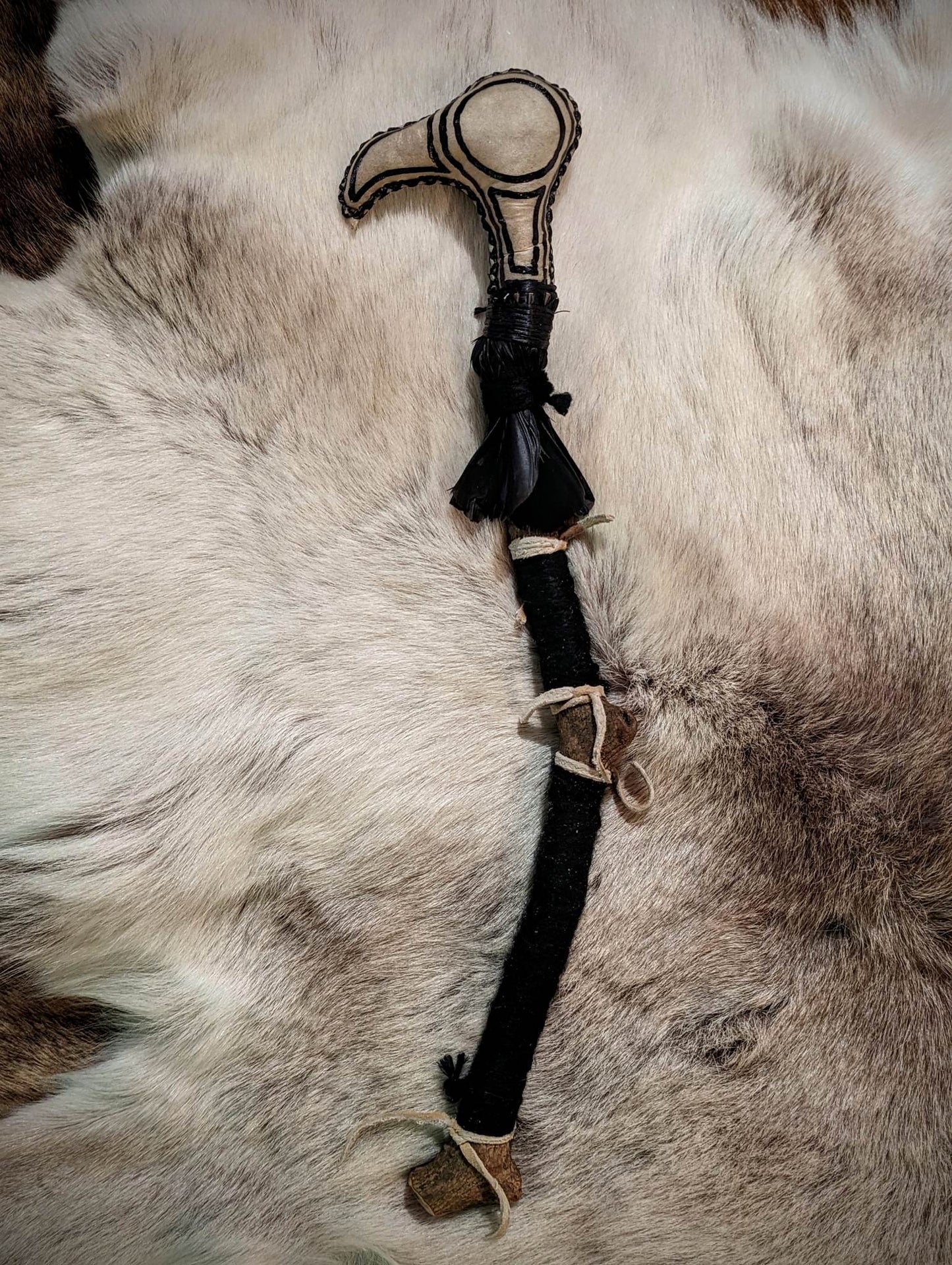 Raven Story Rattle Crow Feather Holly Branch