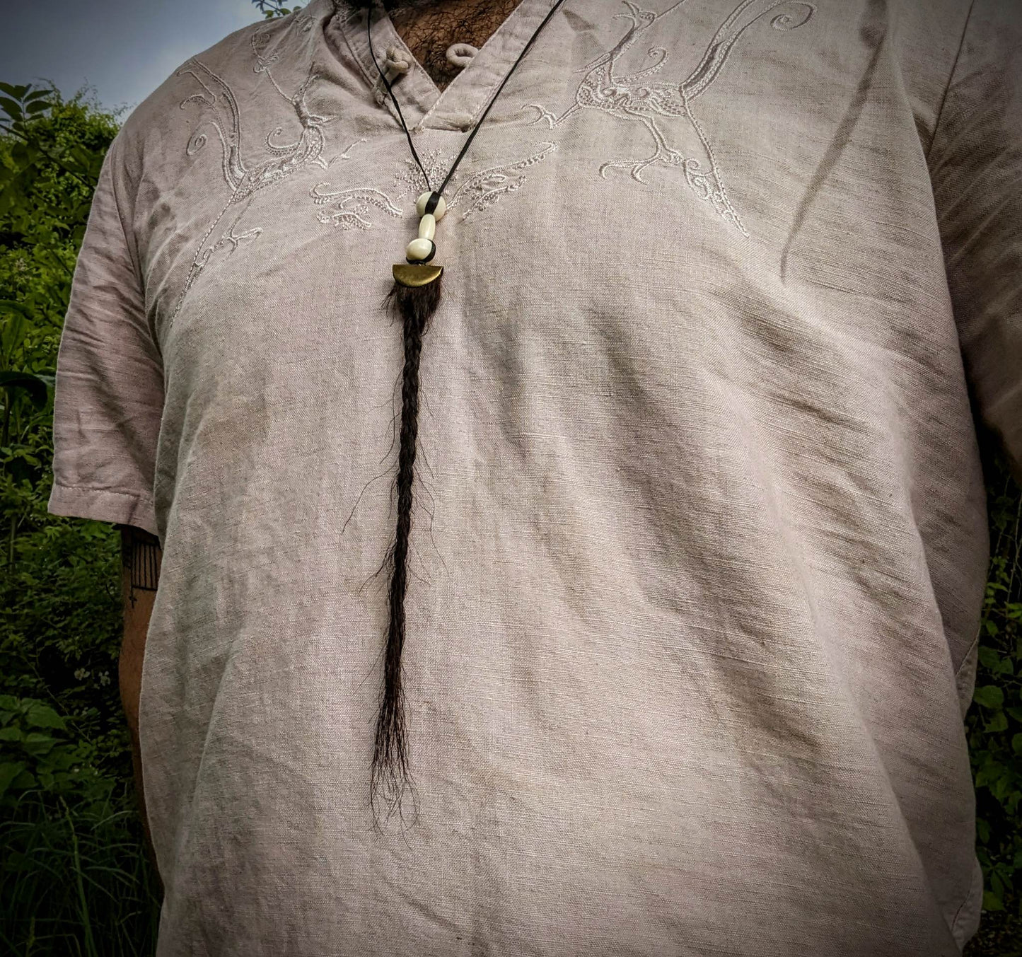 Bison Hair and Cattle Bone Ritual Talisman