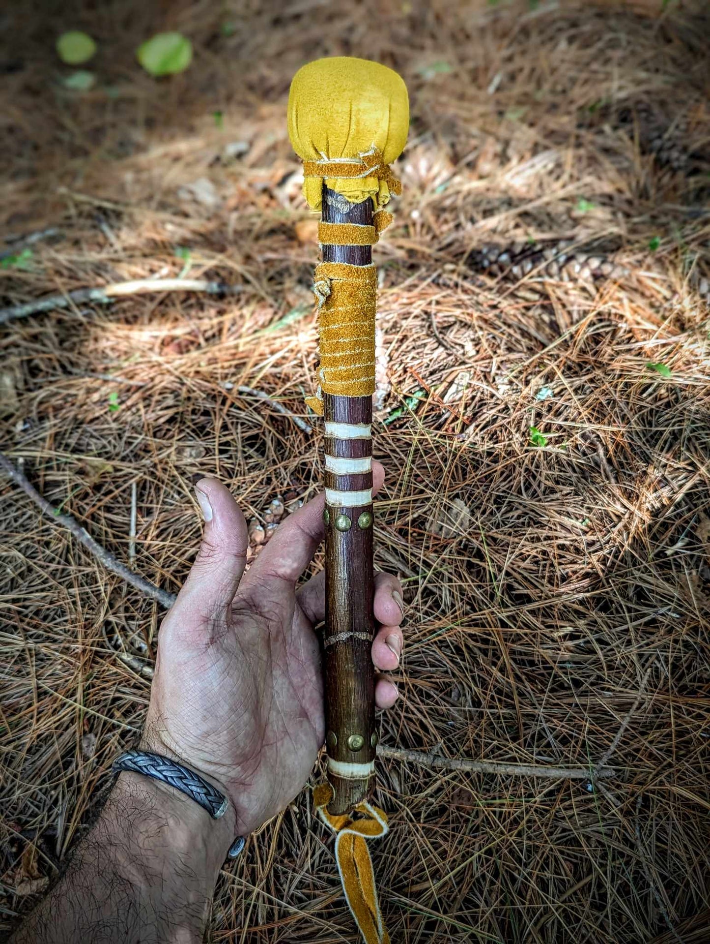 Thick Bison Hide Sweat Lodge Drum | Deer Bone Grip