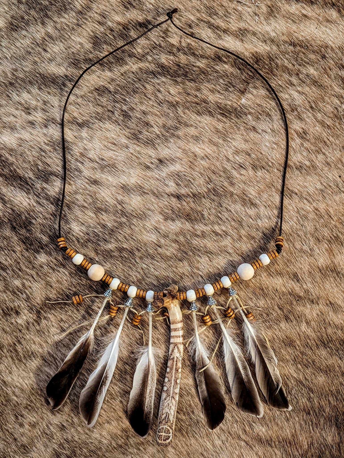 Sunwheel Arrow Feather Necklace