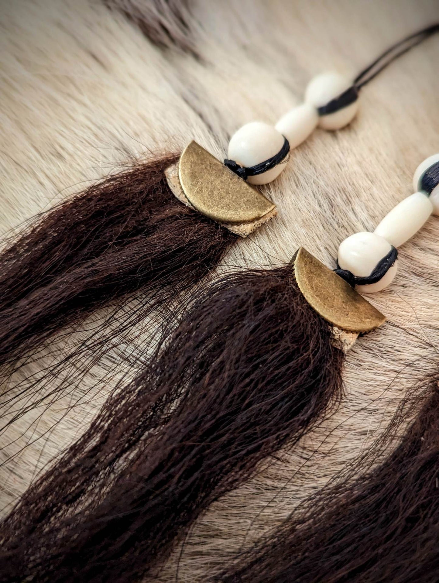 Bison Hair and Cattle Bone Ritual Talisman