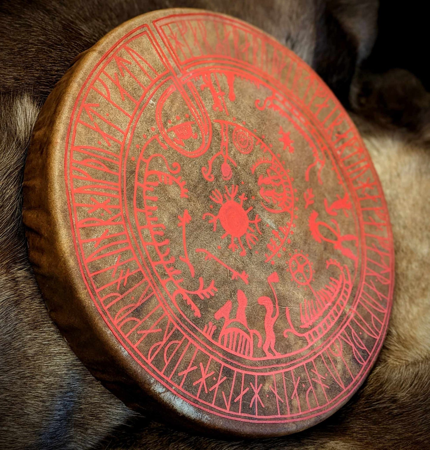 20" Ehwaz Horse Hide Drum | Elder Futhark Rune Drum