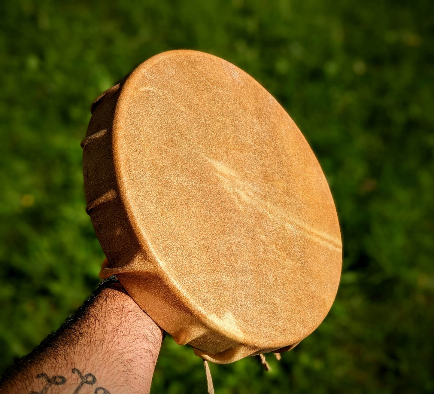 12 Inch Steer Hide Shaman Drum With Hair On Cowhide Beater