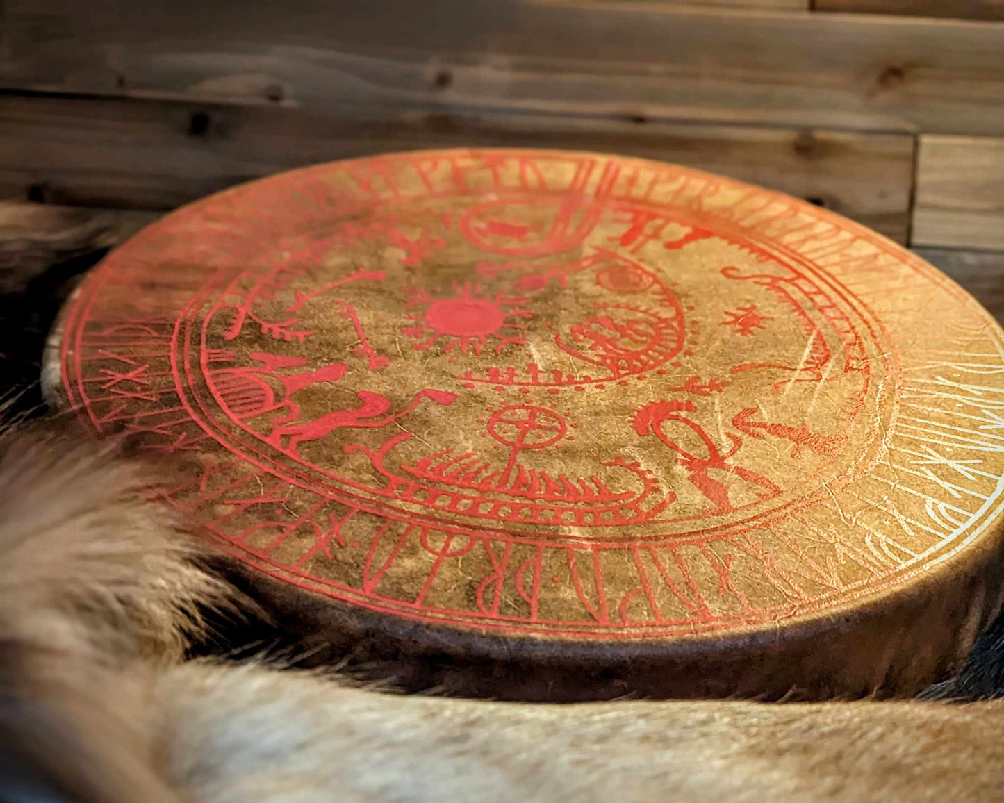 20" Ehwaz Horse Hide Drum | Elder Futhark Rune Drum