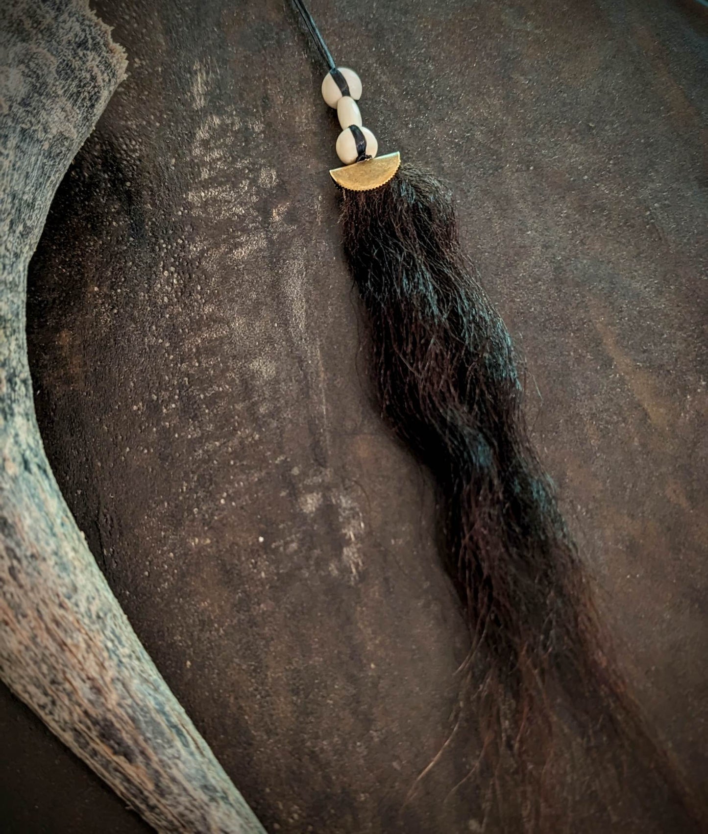 Bison Hair and Cattle Bone Ritual Talisman