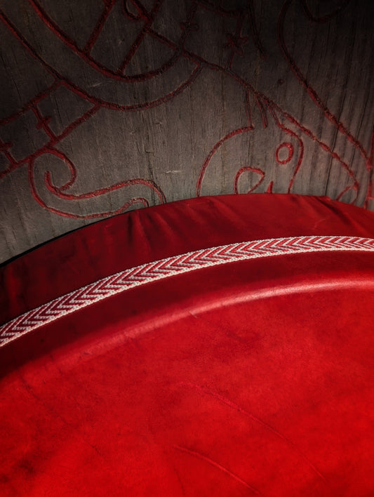 15" Woven Detail Red Deer Hide Deep Frame Drum | Rawhide Drum