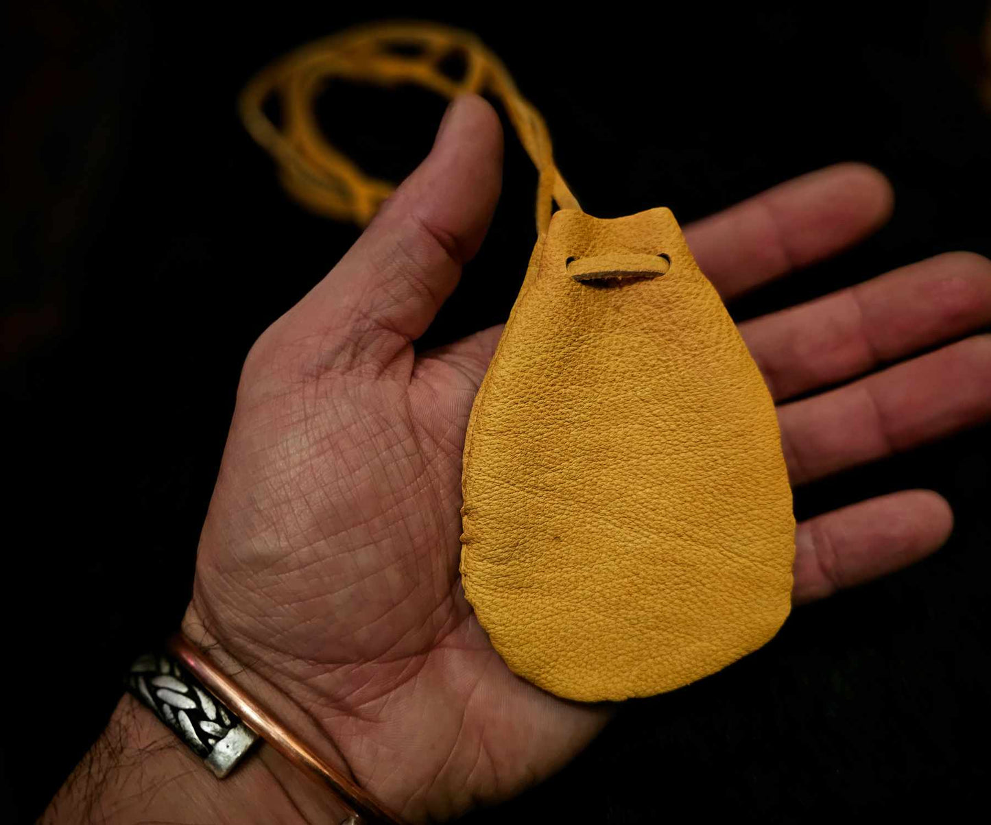 Bear Hide Leather Pouch | Neck Pouch | Bear Medicine or Rune Bag