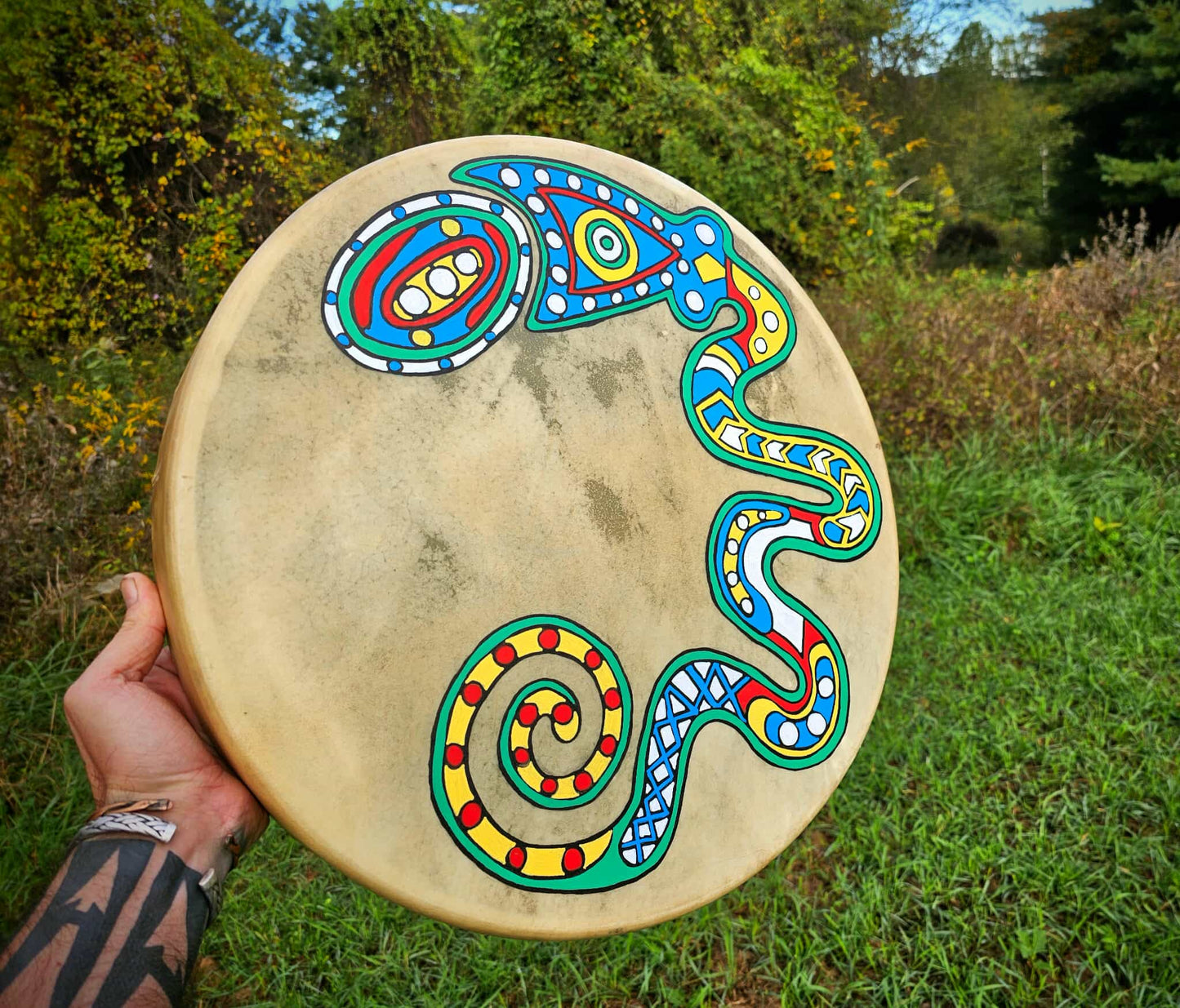 Great Serpent Mound 20" Elk Hide Drum