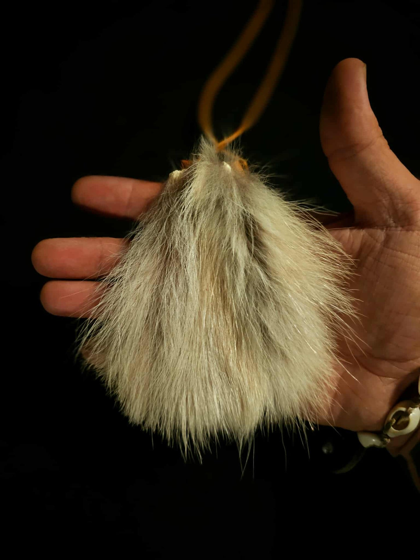 Coyote Fur Buckskin Neck Pouch + Medicine Bag