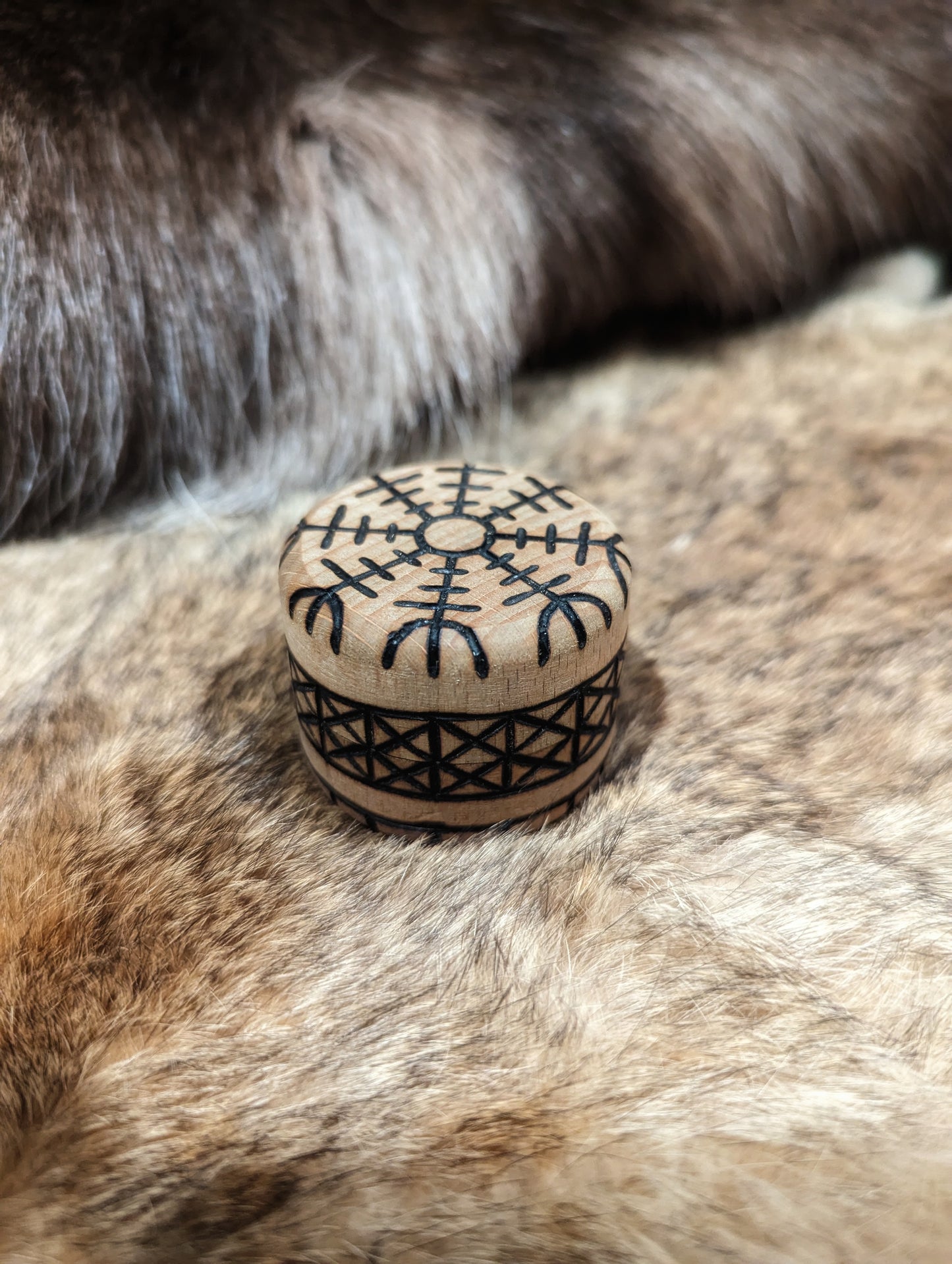 Helm Of Awe Hand Burned Trinket Box