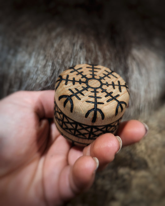 Helm Of Awe Hand Burned Trinket Box