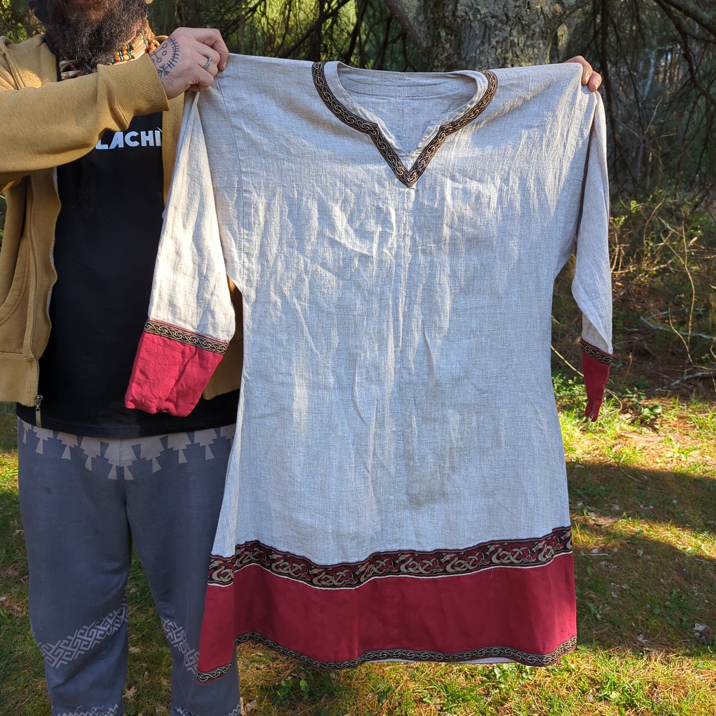 Flax Linen Armstreet Viking Dragon Tunic