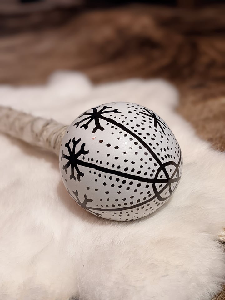 Vintrkala | Winter Story | Shaman Rattle | Gourd With Goat Hair Handle |