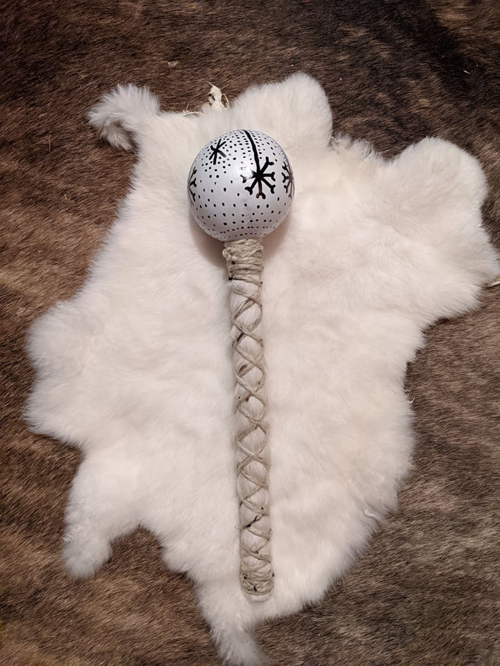 Vintrkala | Winter Story | Shaman Rattle | Gourd With Goat Hair Handle |