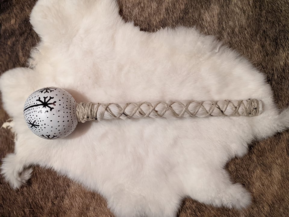 Vintrkala | Winter Story | Shaman Rattle | Gourd With Goat Hair Handle |