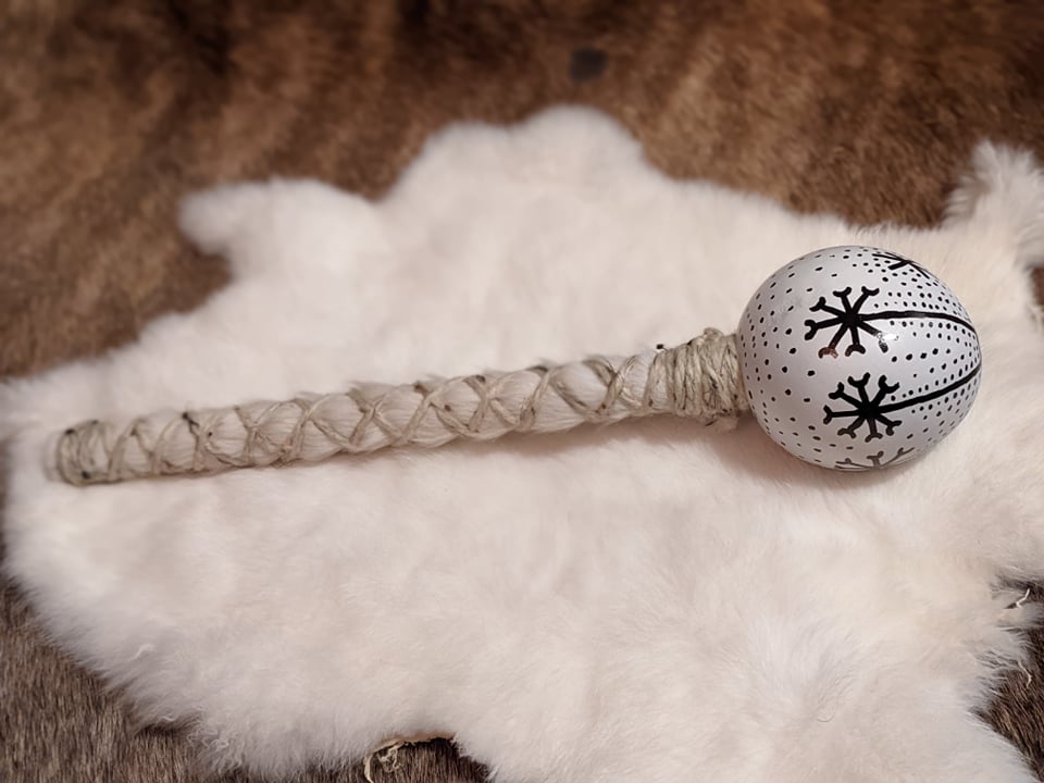 Vintrkala | Winter Story | Shaman Rattle | Gourd With Goat Hair Handle |