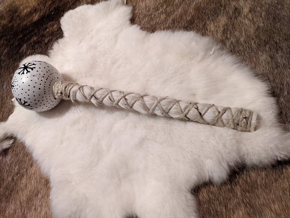 Vintrkala | Winter Story | Shaman Rattle | Gourd With Goat Hair Handle |