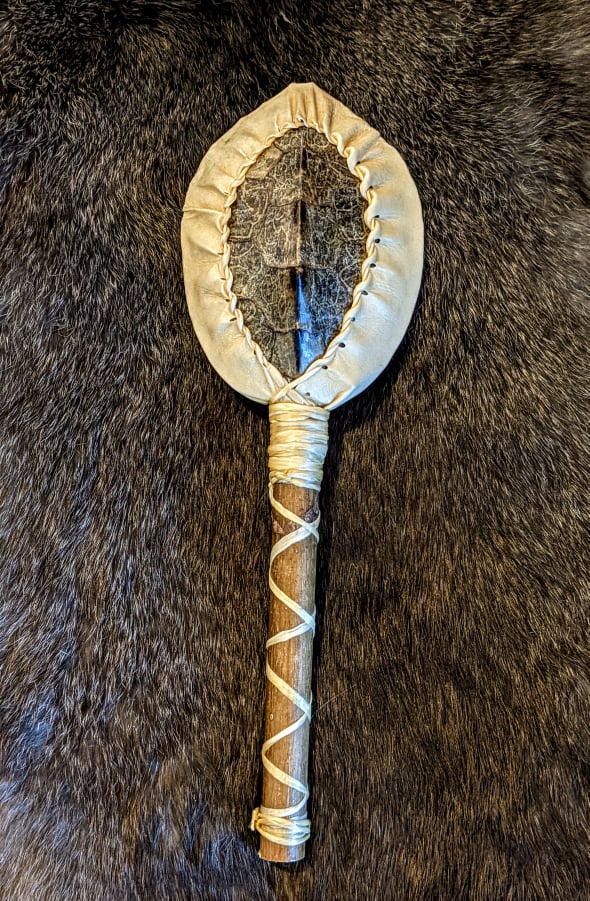 Turtle Shell + Sinew + Alder Branch Shaman Rattle