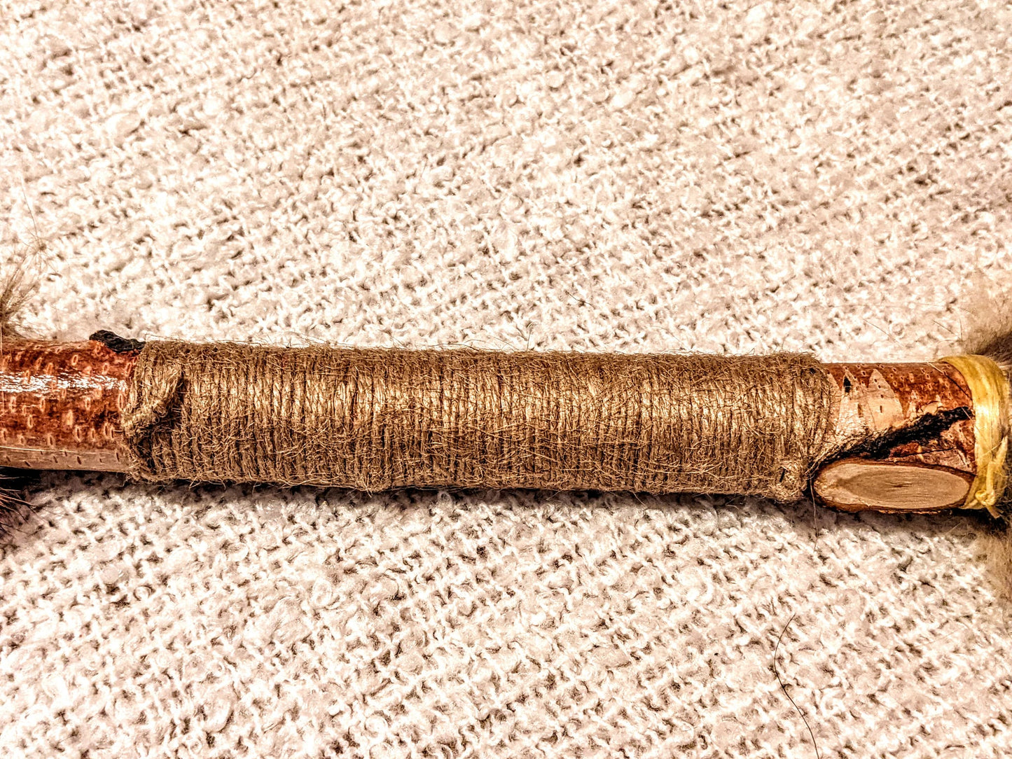 28" Bear Hide Fox Fur Birch Branch Shaman Rattle
