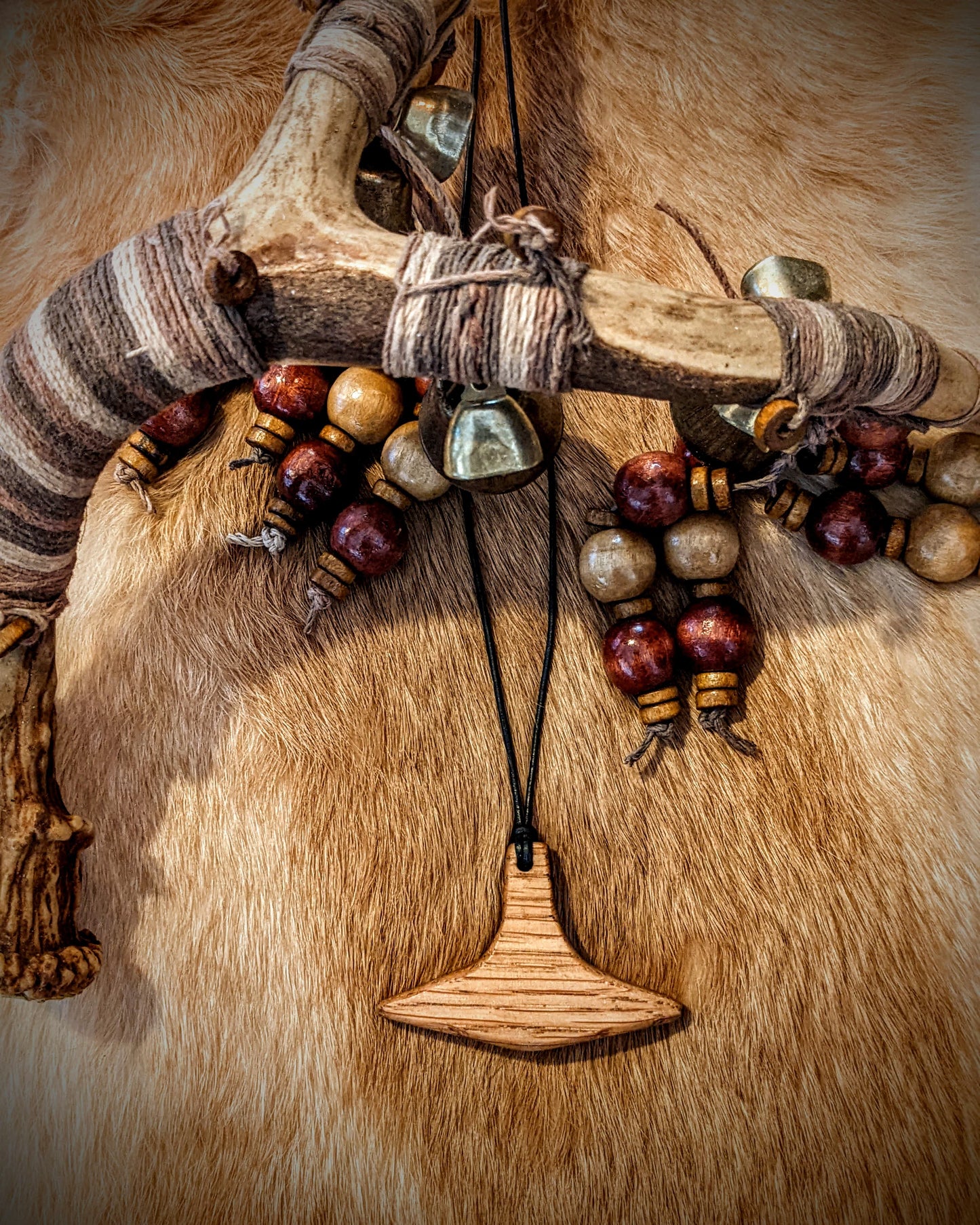 Red Oak Brokkr's Mjolnir Pendant | Hand Carved |