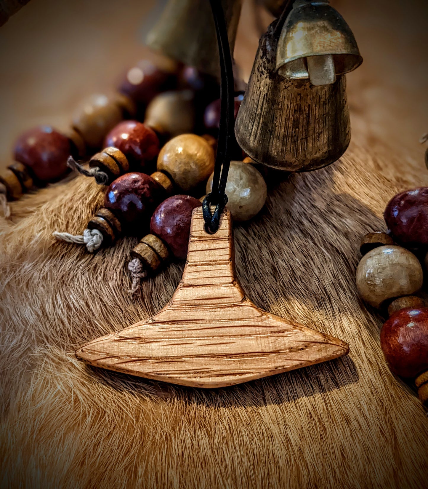 Red Oak Brokkr's Mjolnir Pendant | Hand Carved |