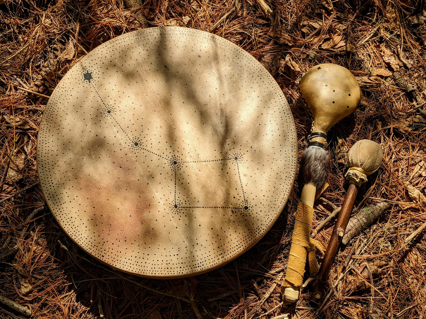 Nordrsongr 14" Elk Hide North Star Drum & Rattle Set With Beater