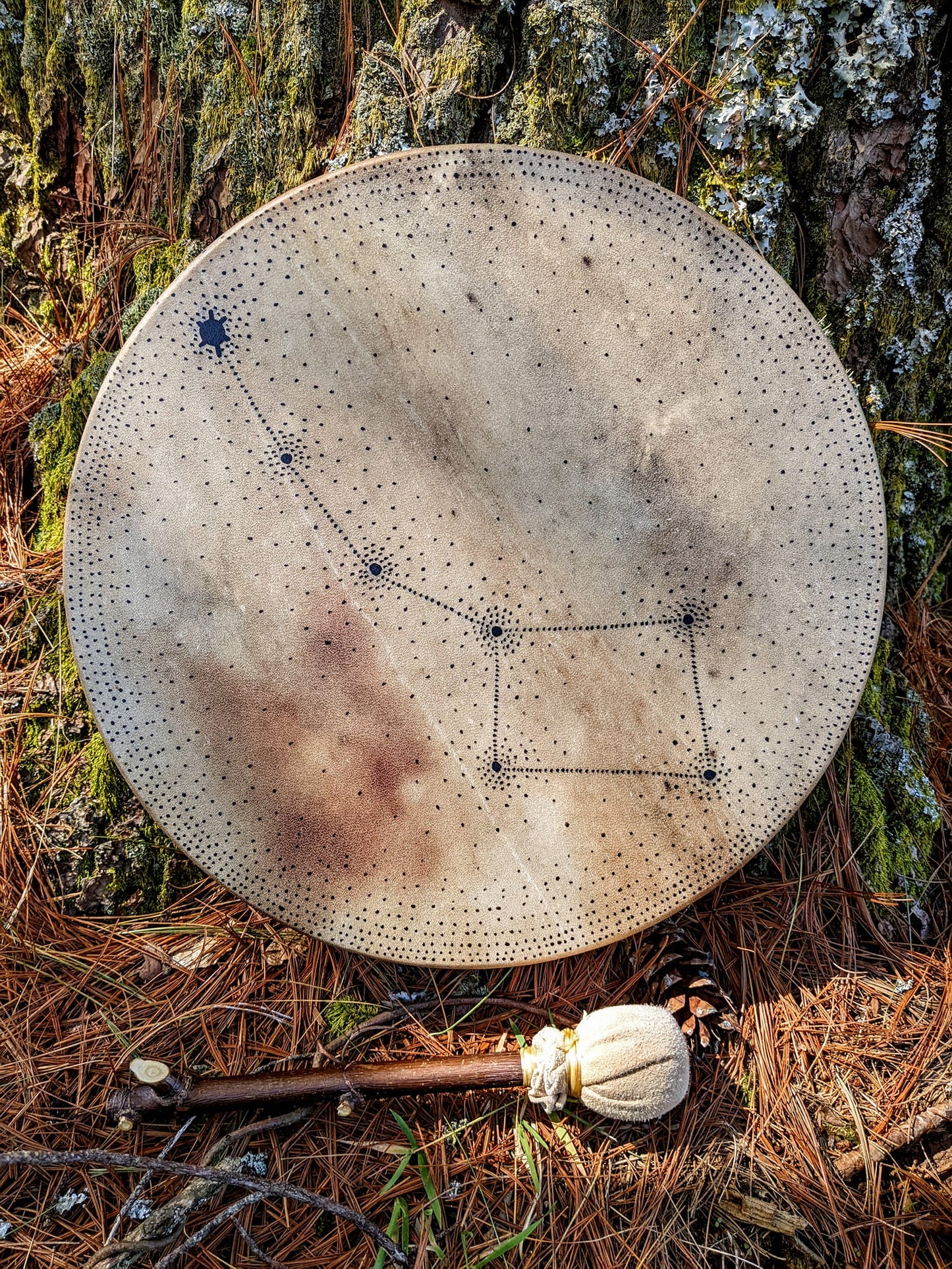 Nordrsongr 14" Elk Hide North Star Drum & Rattle Set With Beater