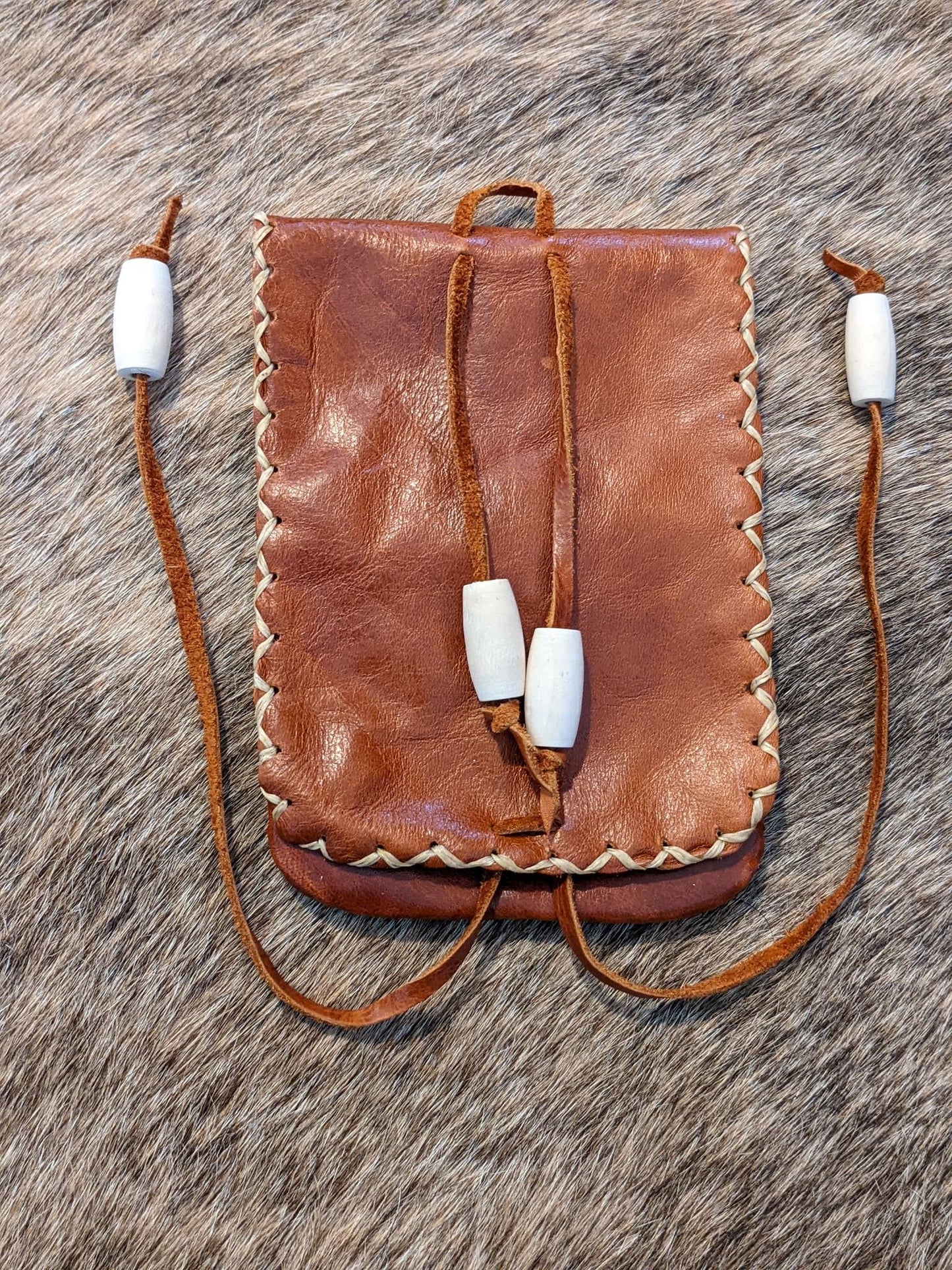 Hand Sewn Leather Pouch | Rune Bag | Elder Futhark Engraving