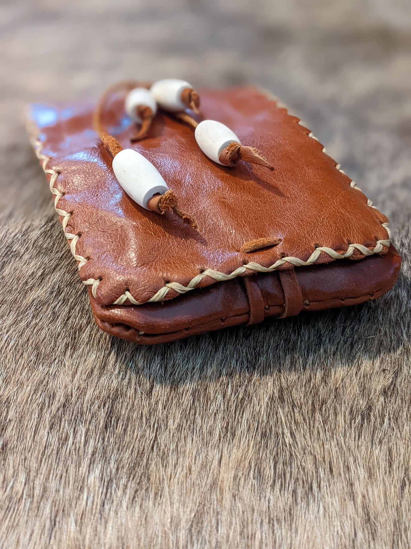 Hand Sewn Leather Pouch | Rune Bag | Elder Futhark Engraving