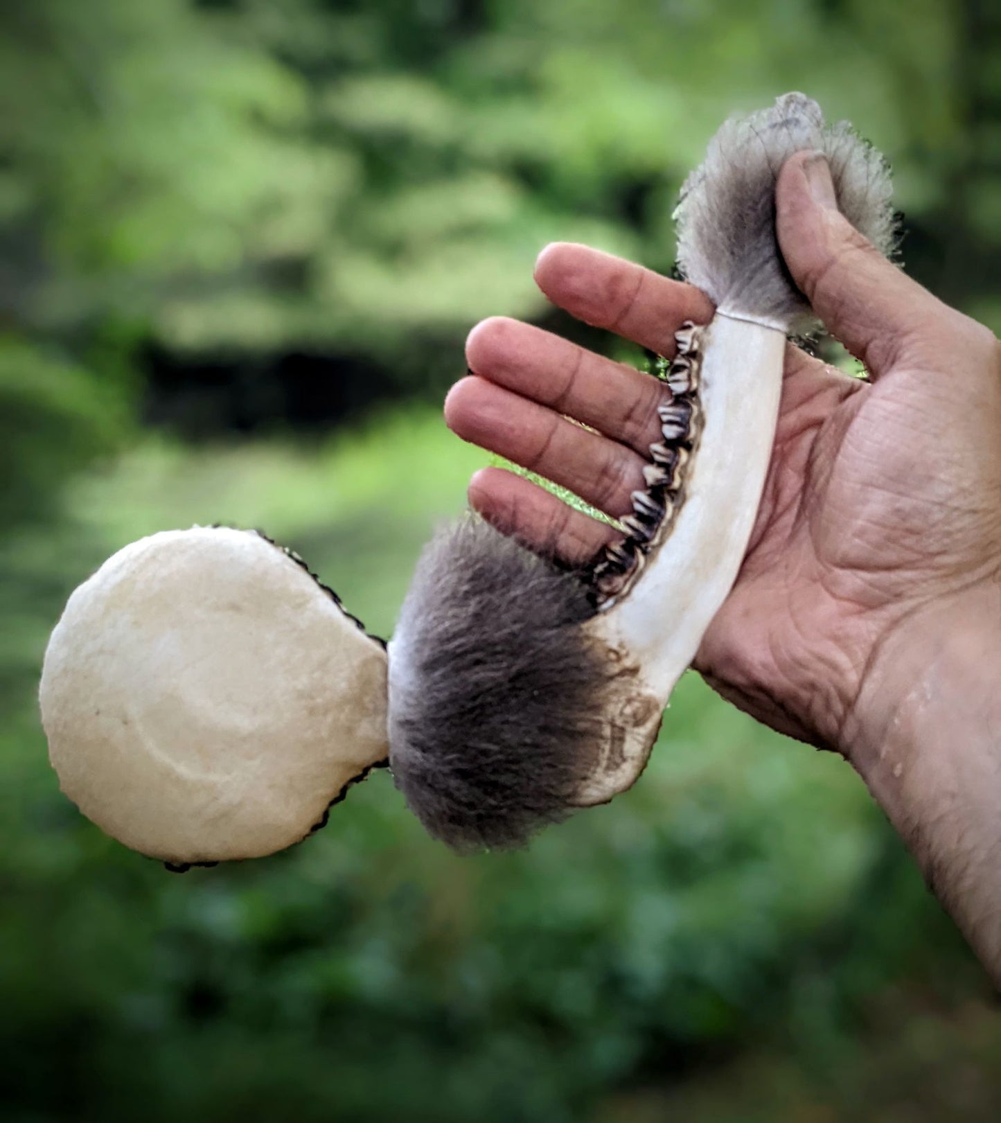 Deer Jaw and Wolf Fur Shaman Rattle | Meditation Ritual Rattle |