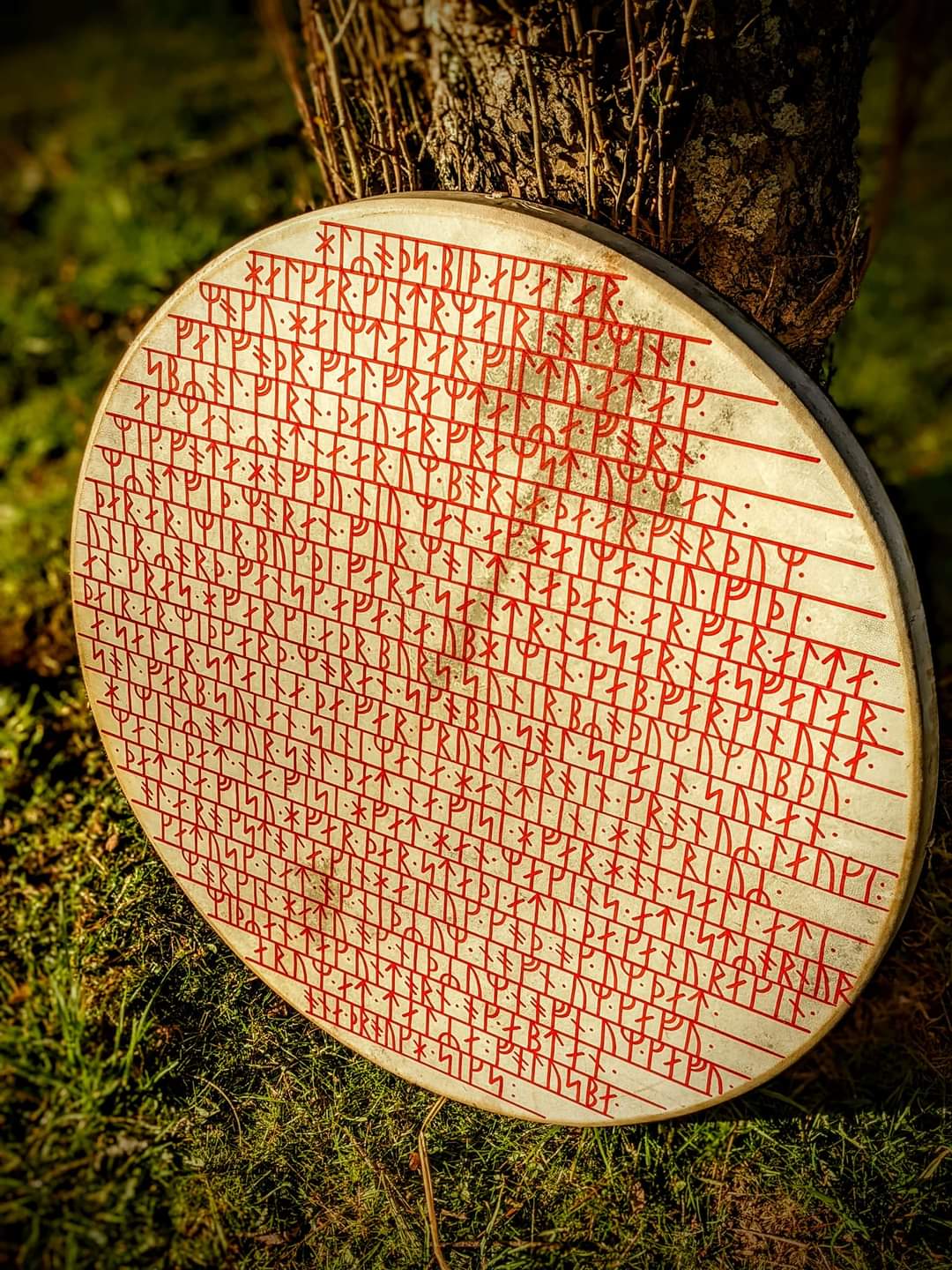 30 Inch Goat Hide Voluspa Drum | Younger Futhark Old Norse |