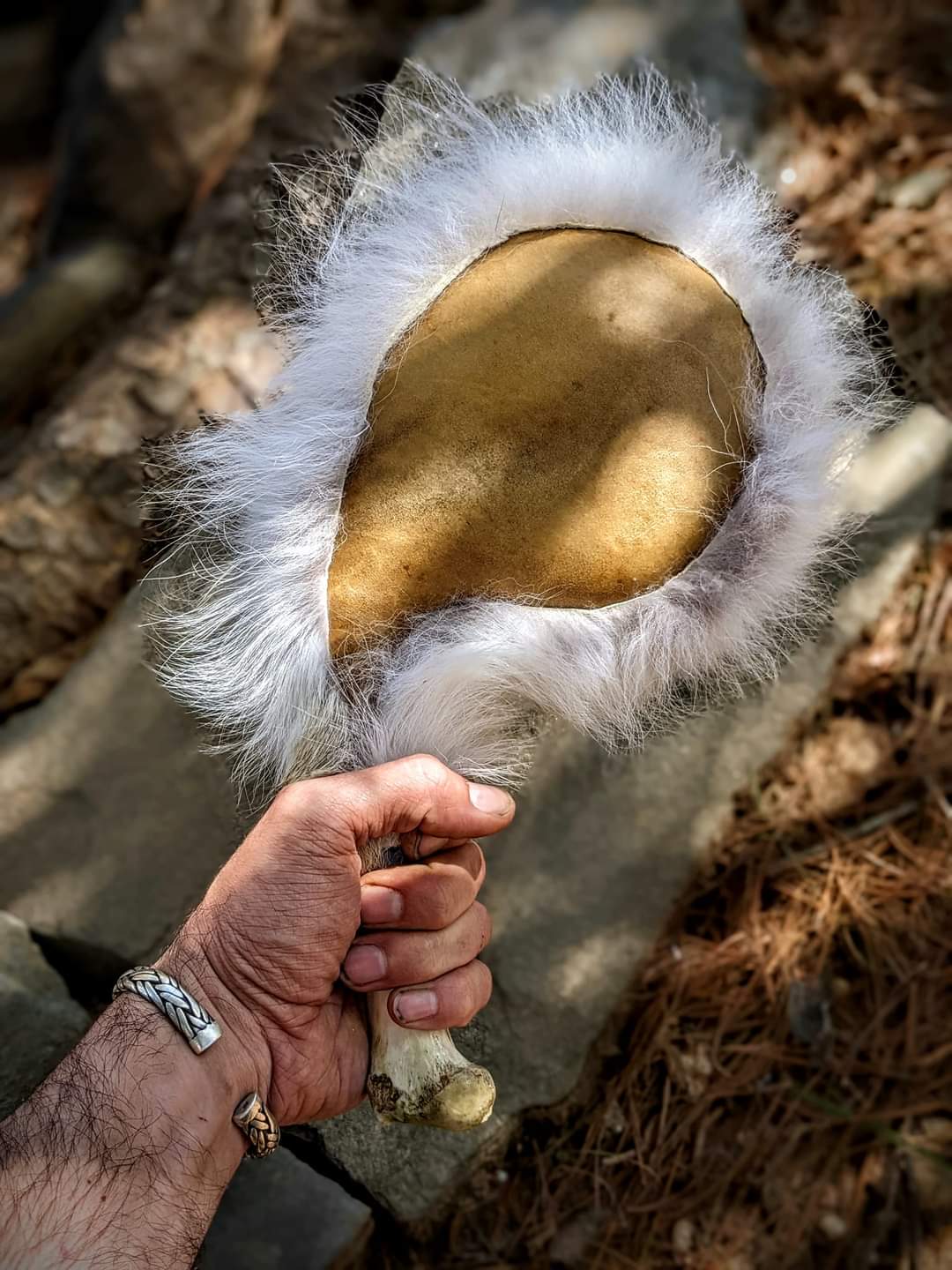 "Dog Shaman" Dream Rattle | Coyote Fur | Elk Hide | Deer Bone
