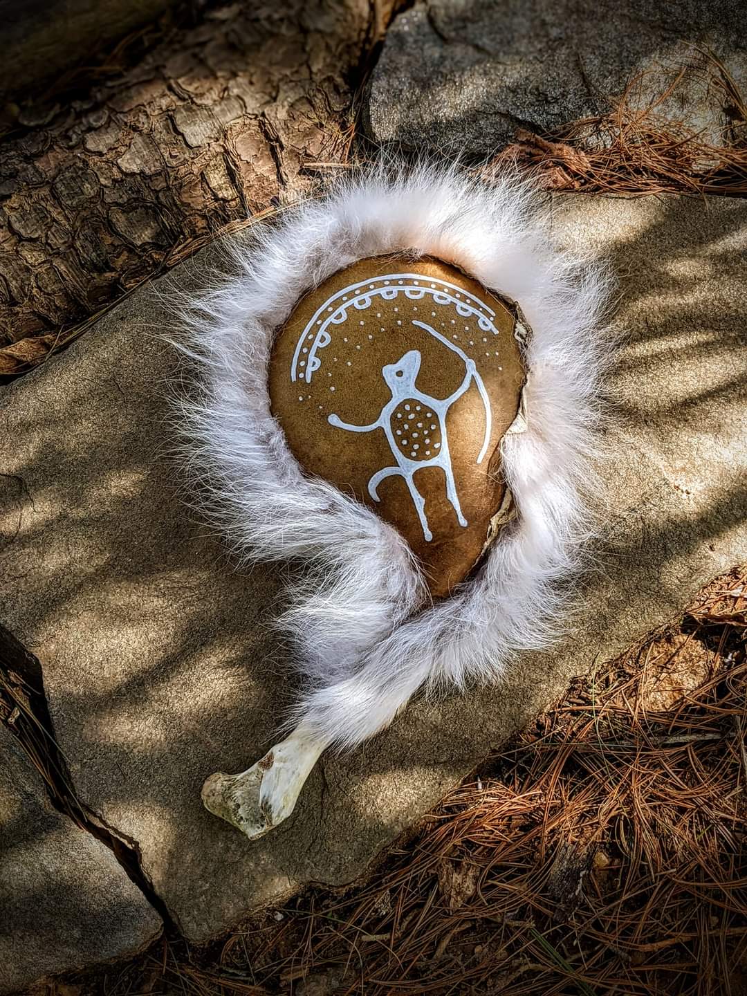 "Dog Shaman" Dream Rattle | Coyote Fur | Elk Hide | Deer Bone