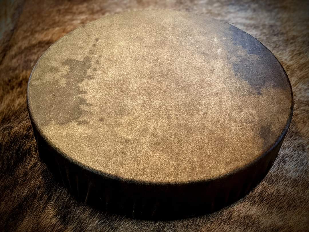 14" Horse Hide Drum | Deep Maple Frame