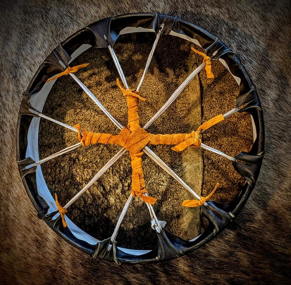 14" Horse Hide Drum | Deep Maple Frame