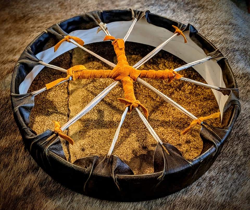 14" Horse Hide Drum | Deep Maple Frame