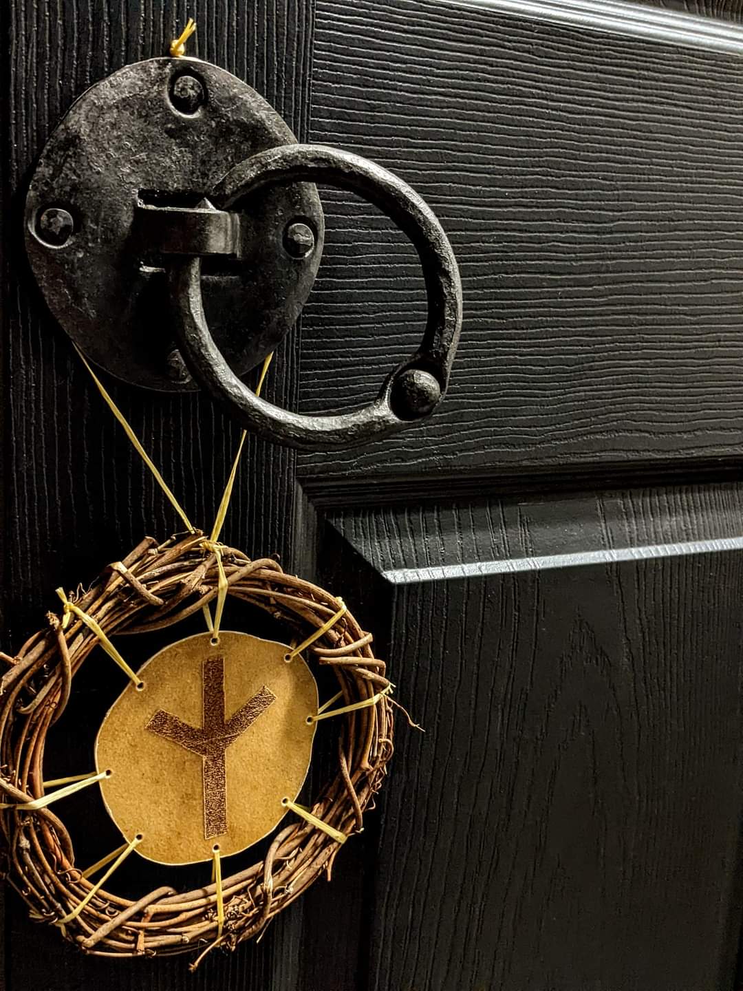 Elk Hide Algiz Decor | Wall Door or Window Hanging