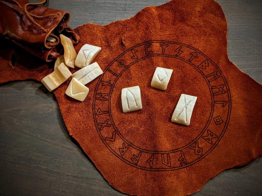 Leather Rune Casting Altar Cloth