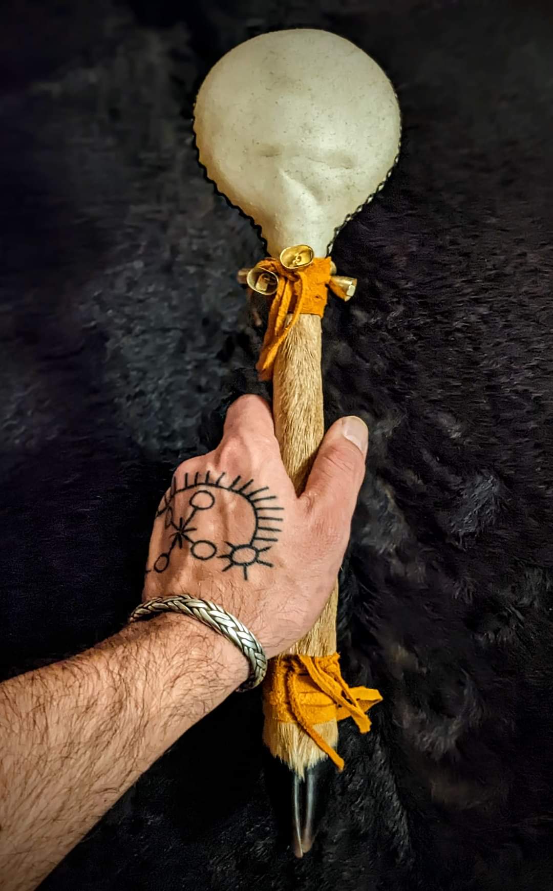 Deer Leg Handled Shaman Rattle