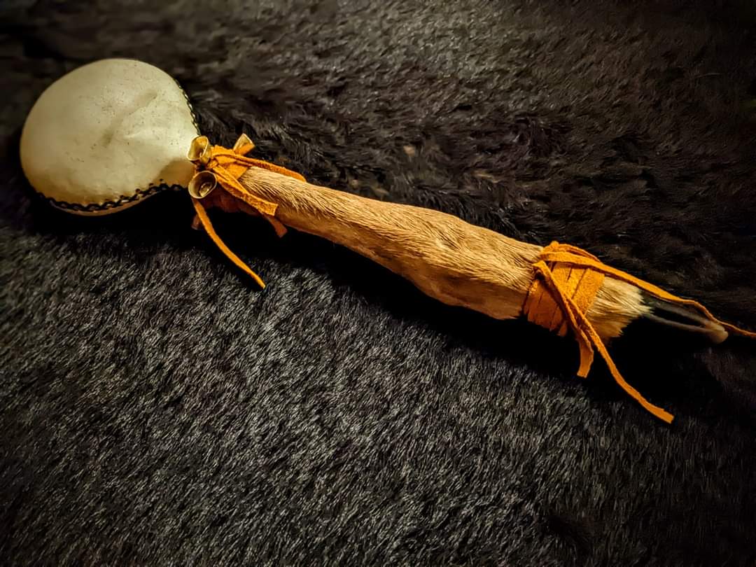 Deer Leg Handled Shaman Rattle