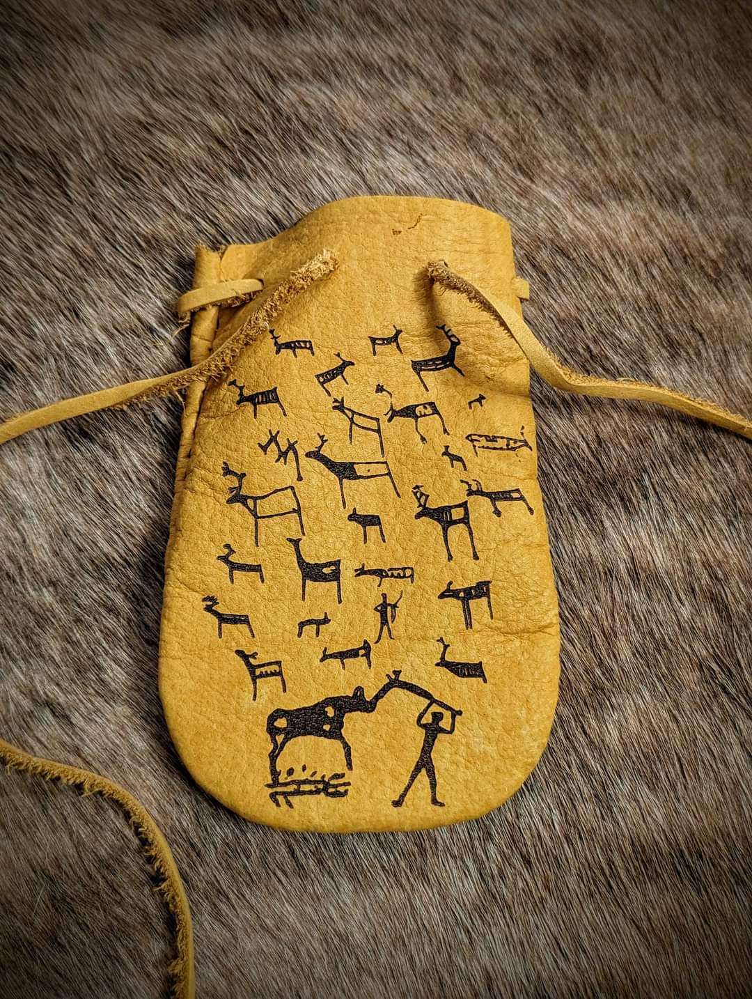 Fire Medicine Alta Petroglyph Bison Leather Bag