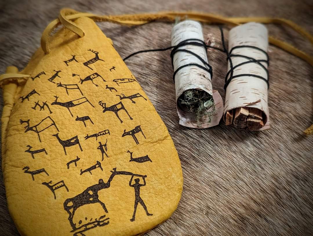 Fire Medicine Alta Petroglyph Bison Leather Bag