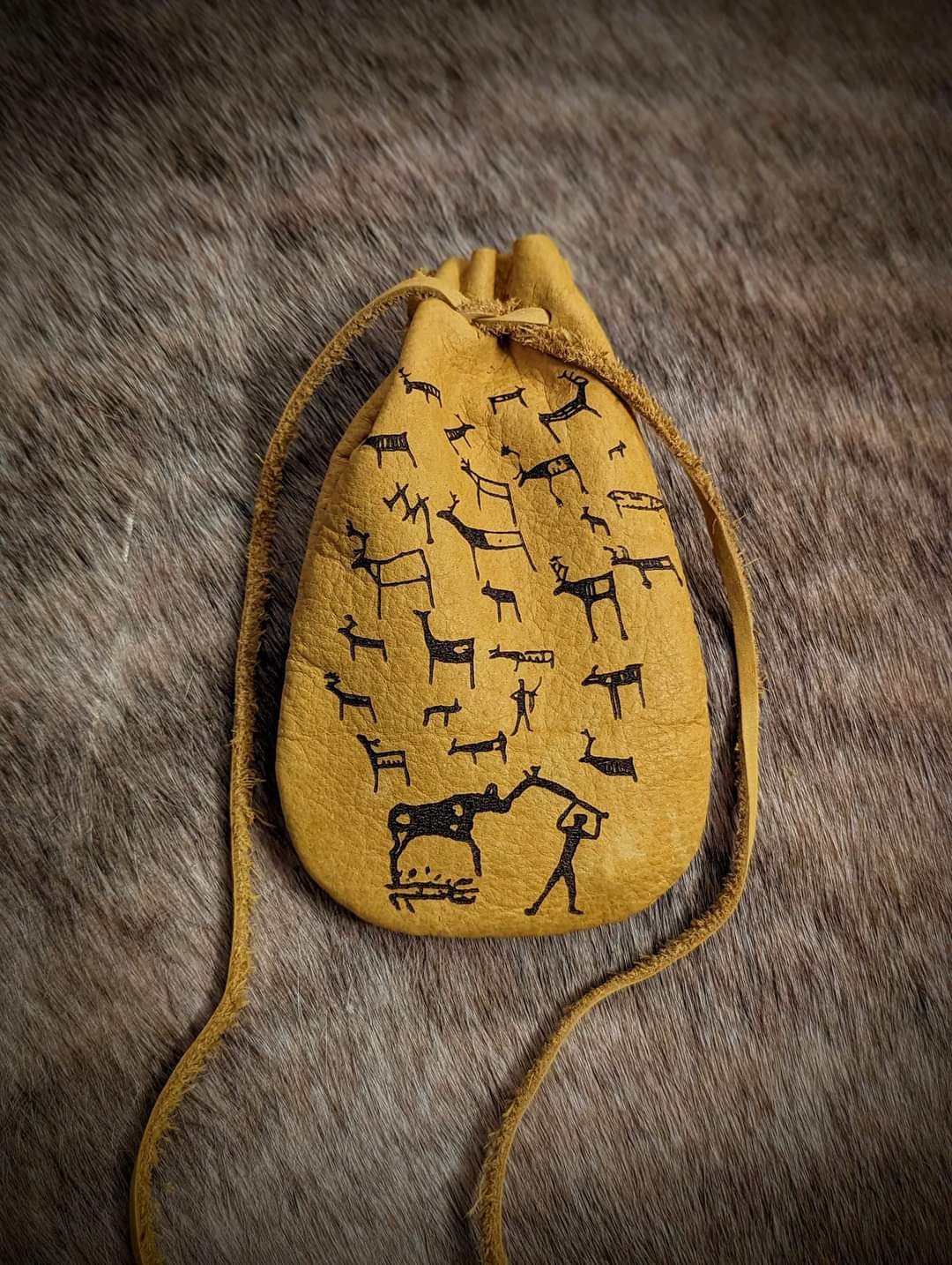 Fire Medicine Alta Petroglyph Bison Leather Bag