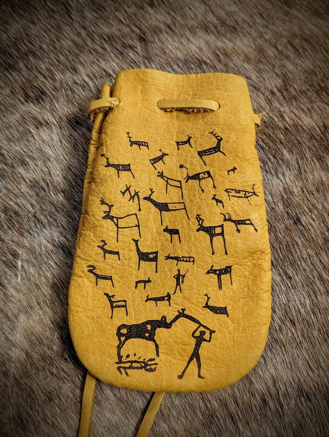Fire Medicine Alta Petroglyph Bison Leather Bag