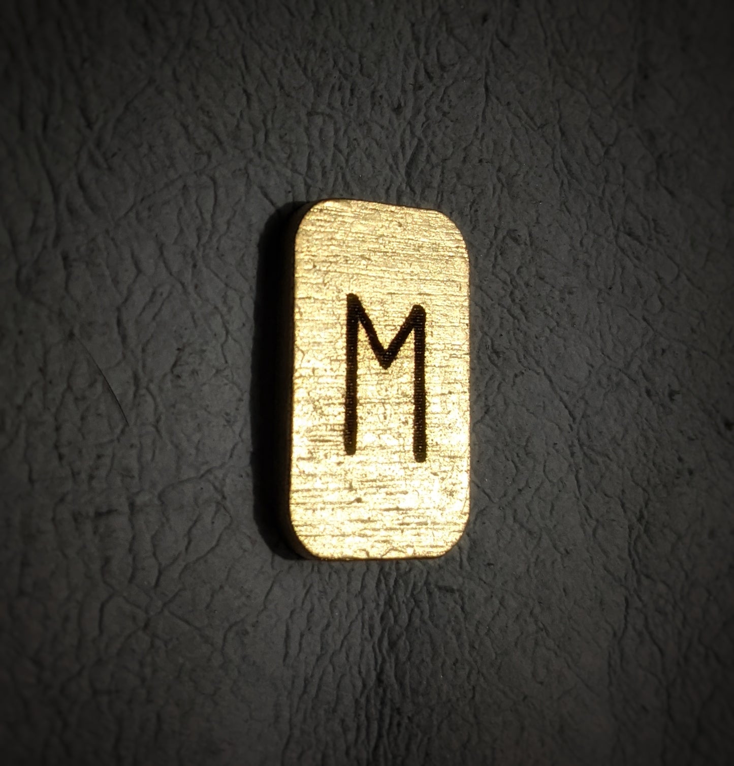 Gold Lacquer Mahogany Elder Futhark Rune Set 24 Runes Norse Pagan With Bag