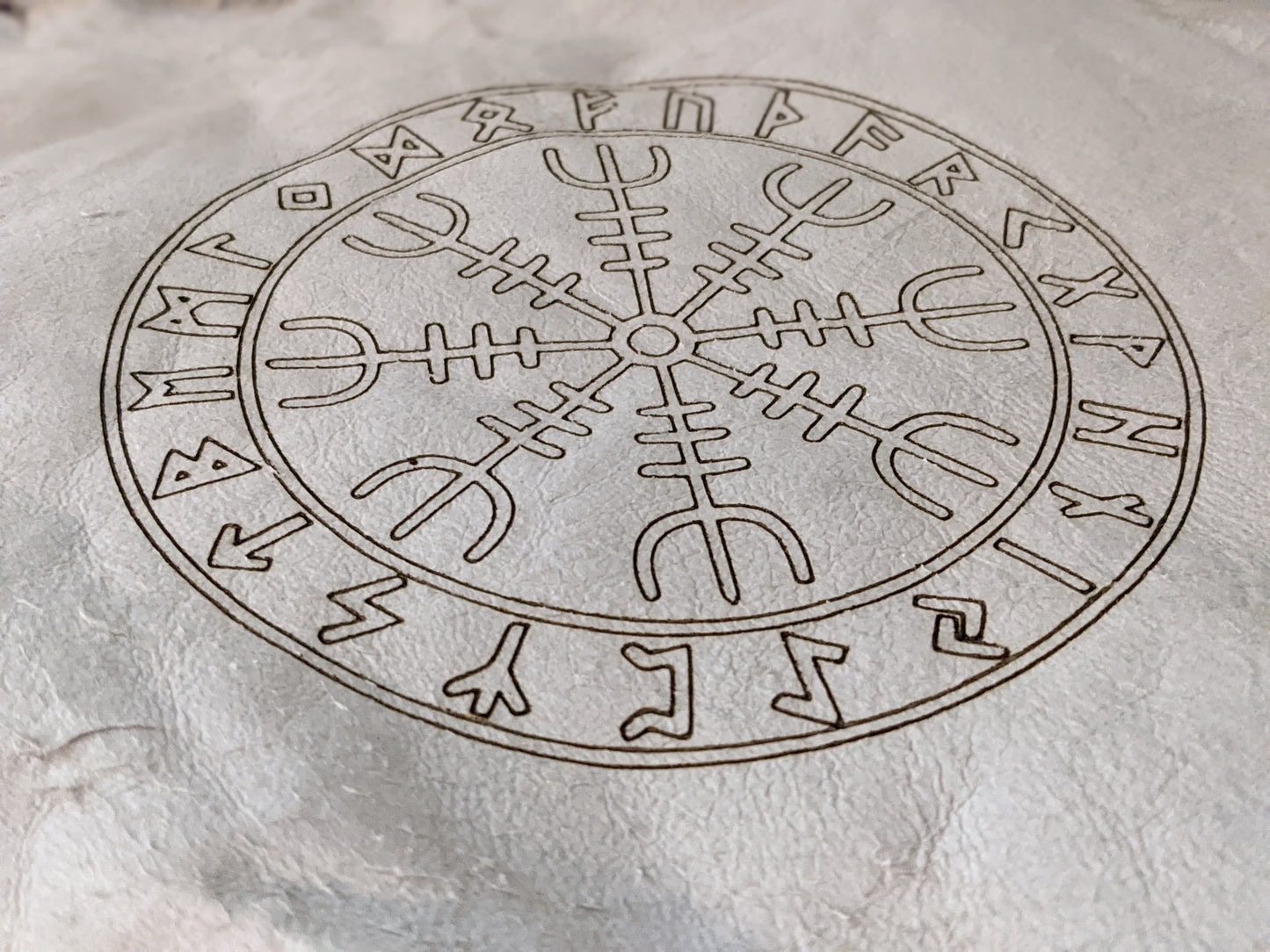 Gray Rabbit Hide Skin Altar Rune Casting Cloth Helm of Awe
