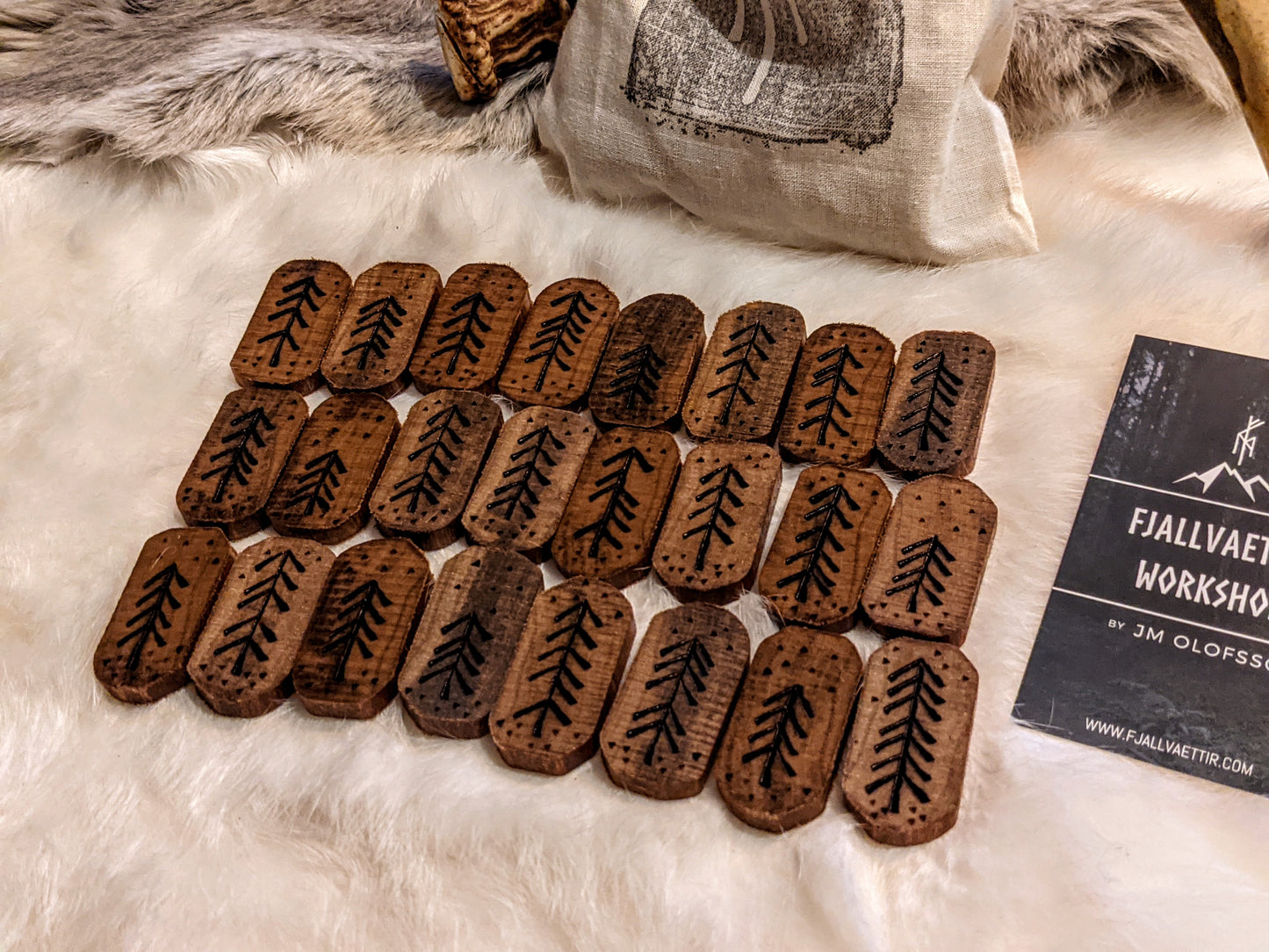 Poplar Wood Rune Set | Elder Futhark Runes | Handmade Tree Design